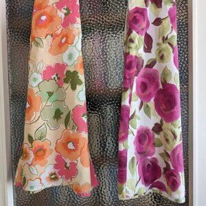 TWO Cotton Poplin A-line Skirts, Vibrant Prints by CC Outlaw, sz M Summertime
